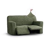 PAULATO - Funda de sofá reclinable 2 plazas de Microfibra Liso, Made in Italy - Verde