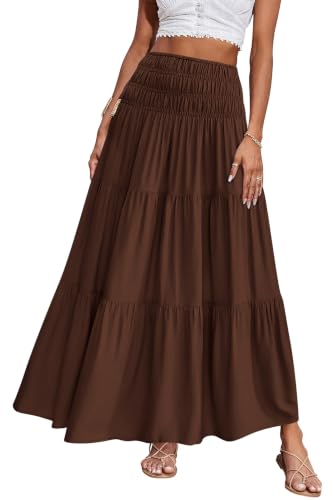 Image of CFLONGE Summer Maxi Skirts for Women 2026 Trendy Floral A Line Boho Skirt