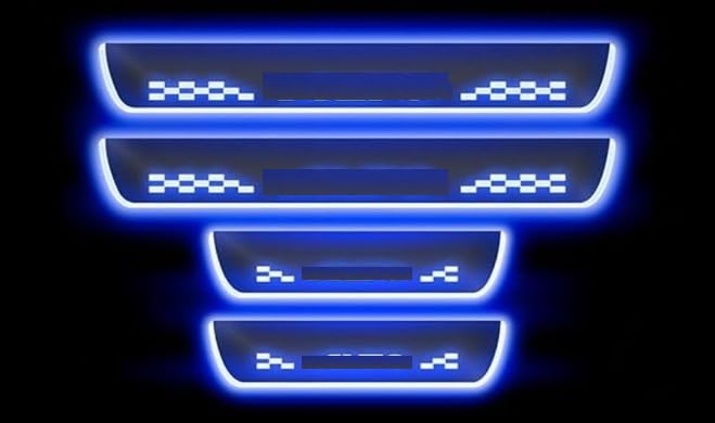 Ariba Door Led Sill Plate Foot Step Led Scuff Plate for Victoris All Model Black Edition with Blue Light Checkered Pattern... - Review, Price and Buying Guide