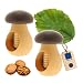 Produktbild 2x HOFMEISTER® Nussknacker Pilz Holz Geschenk - Ideal für Kinder & Senioren, öffnet jede Nuss mit wenig Kraft, Schale bleibt im Pilz, Geschenk-Idee Weihnachten Nikolaus Wichteln aus Buchenholz, 10 cm
