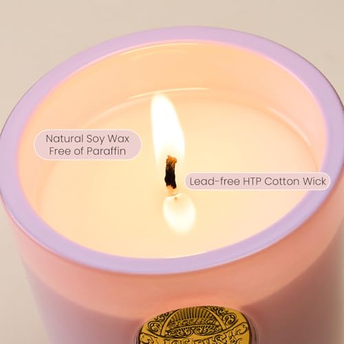 M&SENSE 290g Soy Scented Candles Coconut Lime&Apricot - 55 Hours Long Burning, Natural Non-Toxic Glass Jar Candle, Aromatherapy for Relaxing, Luxury Birthday/Mother's Day Gifts for Women - Image 4