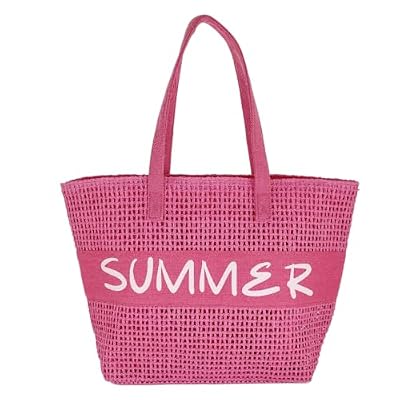 Camomilla Milano Borsa Mare Donna, Borsa Spiaggia, Fibre Naturali, Collezione Summer, Misura L, Colore Fucsia