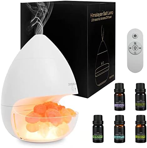Upgraded Essential Oil Diffusers Himalayan Salt Lamp Cool Mist Humidifier,Ultrasonic Aroma Diffuser with Oils Included,7 Colors Lights,Wireless Remote Control Oil Diffusers for Large Room,Gifts Ideas