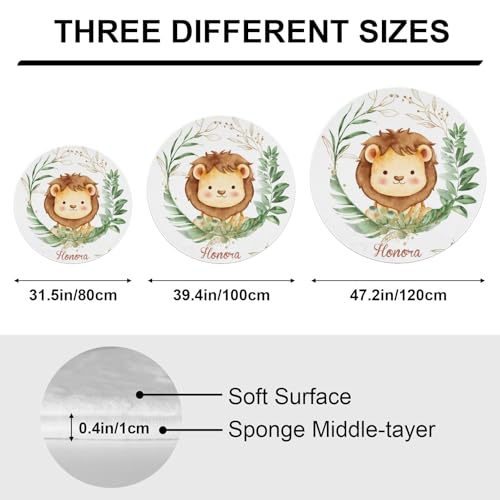 Tapete redondo personalizado con diseño de león Safari para bebés miniatura 7