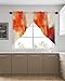 Orange Red Brown Swag Curtains Valance For Kitchen Windows,Abstract Modern Oil Painting Street Art Wide Rod Pocket Curtain Drapes,Bedroom Bathroom Cafe Living Room Light Filtering Drapery,72