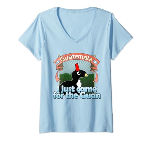 Funny Guatemala I Just Came for the Horned Guan Travel Bird V-Neck T-Shirt