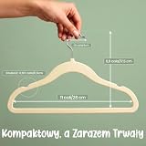 Utopia Home Dziecięce wieszaki na ubrania Velvet, wytrzymały wieszak na ubrania dla niemowląt, idealny dla malucha, antypoślizgowy, do codziennego użytku (Kość słoniowa, Zestaw 50)