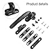 Aluminum Alloy Sash Lock Handle for and Doors, Anti Theft Door Security Handle with Flat Design, for Easy Install Lever for Kitchen Bathroom Office(Black Left)