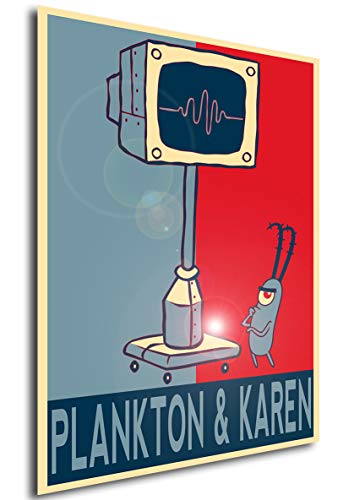 Instabuy Poster - Propaganda - Spongebob - Plankton & Karen A3 42x30