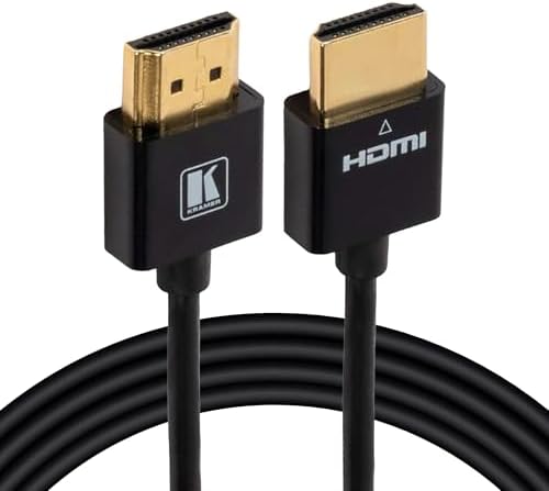 Kramer Ultra-Slim Flexible HDMI Cable – High-Speed with Ethernet, 4K@60Hz, Black