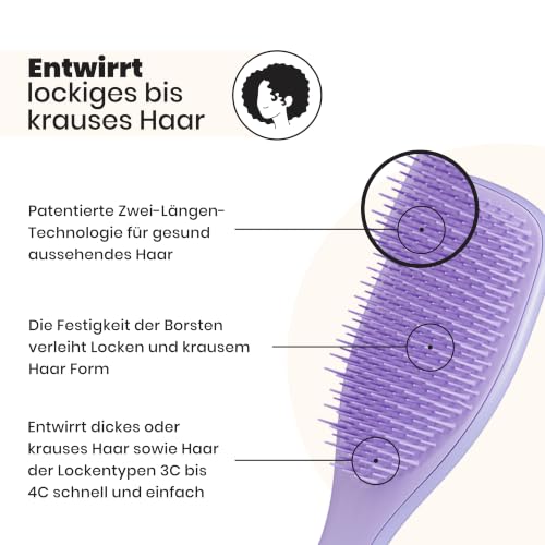 Tangle Teezer Ultimate Detangler Haarbürste für Lockiges Haar – Für 3C-4C Lockiges & Krauses Haar… – Ansicht 2