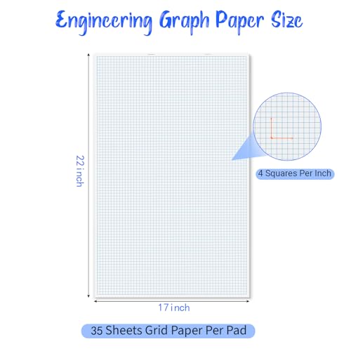 Papier quadrillé 4x4 grand format pour dessiner vos blueprints d'architecture - 6