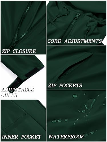 Runcati Jaqueta de chuva masculina, leve, com capuz, corta-vento, impermeável, para esportes ao ar l