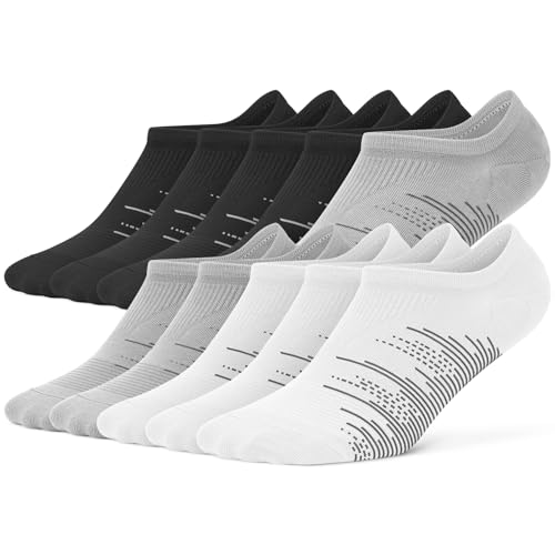 wernies Men No Show Socks 10 Pairs Ankle Low Cut Cotton Men Socks with Non Slip Grips 11-13…