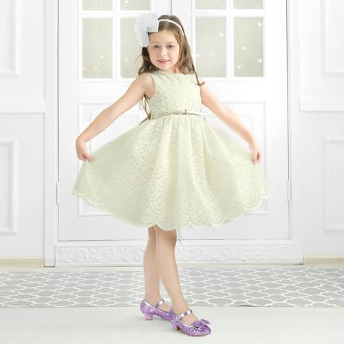 Image of PANDNAINJIA Girls Dress Shoes Toddler Heels Mary Jane Pumps