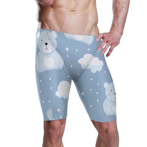 UMIRIKO Cute Bear Animal Men's Swim Jammers Racing & Training Swimsuit Fast, Flexible,Comfortable XXXL B0400783