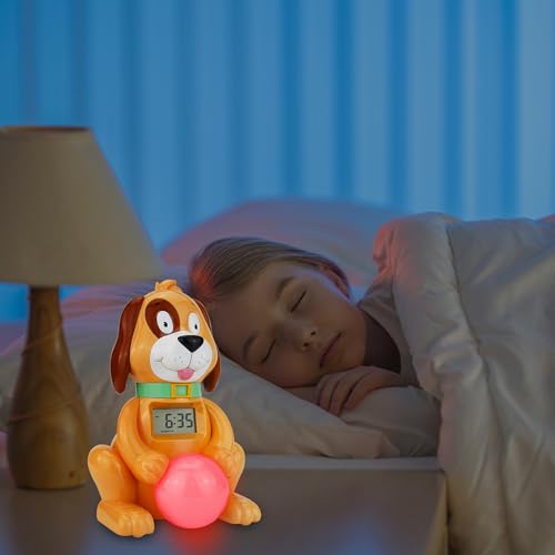 BIGMONAT Kinderwecker,Niedlicher Hund Kinderwecker,Studentenspezifisch Zeitgesteuerter Weckwecker, Hause kreative Digitaluhr Verwendet Werden,Angetrieben Durch Netzadapter Oder Batterie,Gelb