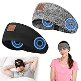 BULYPAZY 2PACK Sleeping Headphones, Headband Headphones, Bluetooth Headband with Thin Speakers, Wireless Earphones for Sports, Running, Workouts, Yoga, Air Travel, Meditation, Gift - Black&Gray