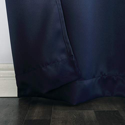 Sun Zero Easton Extra-Wide Blackout Grommet Sliding Patio Door Curtain Panel, 100" x 84", Navy Blue, W 84" x L 100" (1 Panels) - Image 3