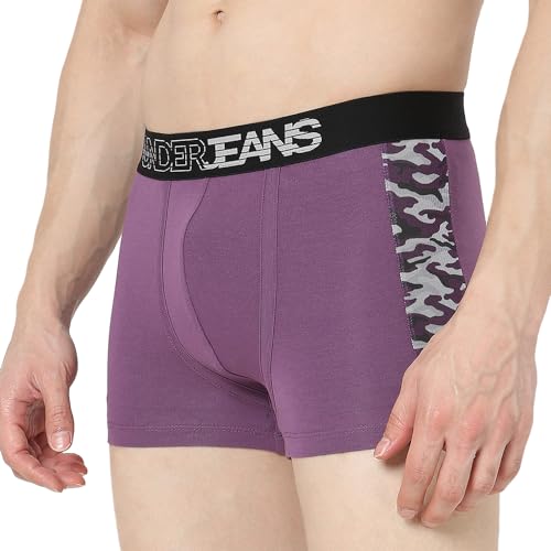 Image of Underjeans by Spykar Men Premium Pack of 2 Black - Purple Trunk