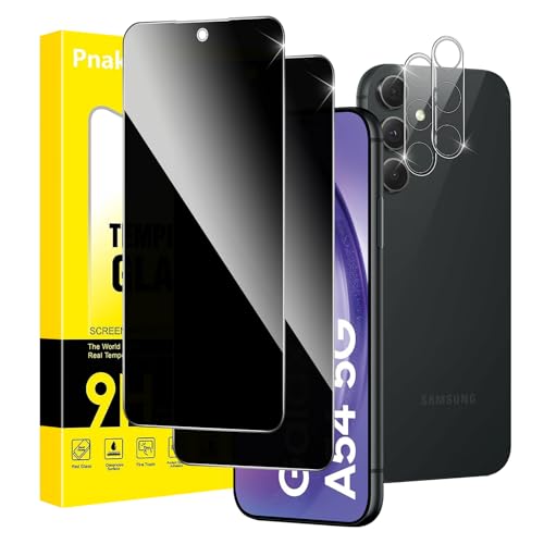 Pnakqil Sichtschutz Panzer Schutz Glas für Samsung Galaxy A54 5G mit Kameraschutz,Privacy Schutzfolie Displayschutz,Anti...