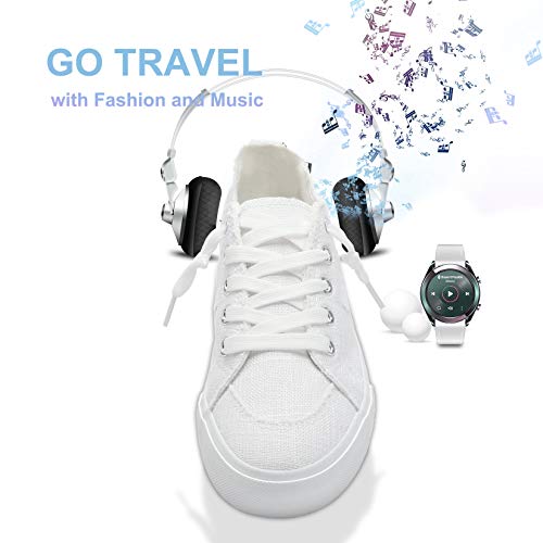 Obtaom Women's Play Fashion Sneaker White Linen And Leopard Canvas Slip On Shoes (White Us5) #TOP3