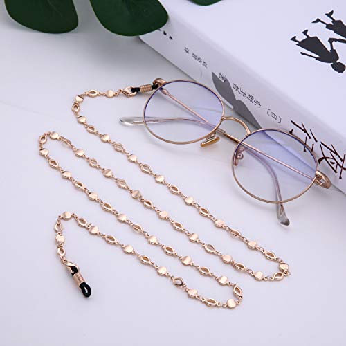 Likgreat Oblate Circle Eyeglasses Chain Holder For Women Mask Lanyard Sunglasses Chain Long Necklace Fashion Accessories (Rose Gold) #TOP2
