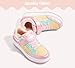 LUCKY STEP Kid's Glitter Fashion Sneakers Girls Sparkly Tennis School Slip On Shoes Walking Casual Party Dress Shoes for Toddler Children(Yellow/Pink,Little Kid 12)