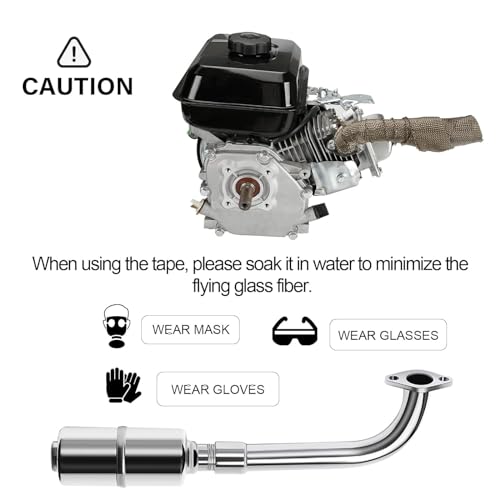 SOFO Predator 212 Exhaust Header Pipe Muffler Kit - for Honda 196cc 224cc 200cc GX160 GX200 6.5HP Engine,Coleman CT200u BT200X KT196,Baja MB200 GX160 GX200 Go Kart Mini Bike Performance Parts Chrome