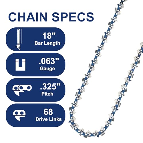 Image of 4-Pack 18 inch Chainsaw Chain .325 inch .063 inch 68DL Fits Stihl MS250 MS251