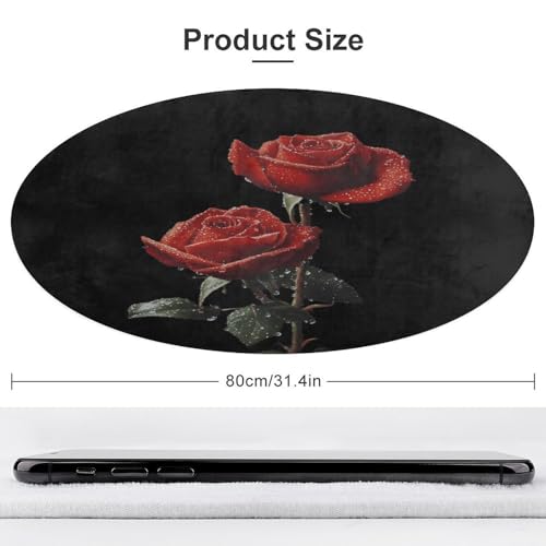 Alfombra de terciopelo diseño premium de rosas rojas de alta densidad 4
