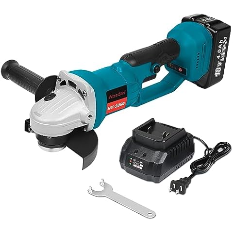 Cordless Angle Grinder with 18V 4.0Ah Li-Ion Battery & Charger,4-1/2-Inch,Brushless Motor,2-Position Handle,Battery Powered Grinder Tool Set for Metal Wood Cover