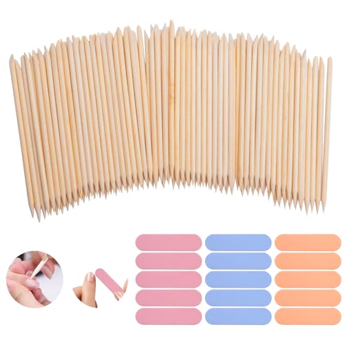 Pumuky - Palo de Cutícula Quita Cuticulas, 200 piezas, Barra de Madera, para Manicura, para el Cuidado de las Cutículas, Kit de Palillo de Cutícula, para Tatuaje, Cejas, Belleza, Maquillaje, Uñas