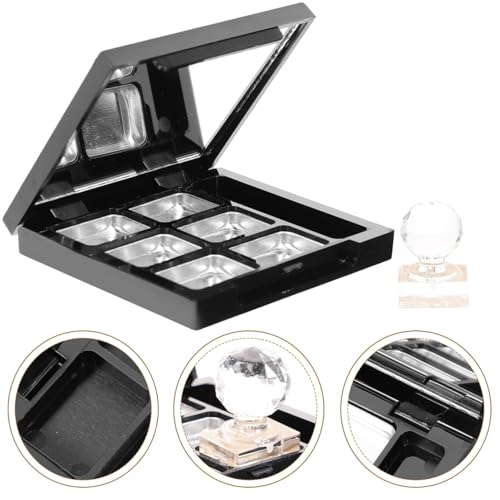 Healifty Empty Eyeshadow Palette 6-Grid Compact Makeup Storage Case with Mirror and Brush Slot for Diy Lipstick Concealer Creams Portable Portable Travel Makeup - Thumbnail 5