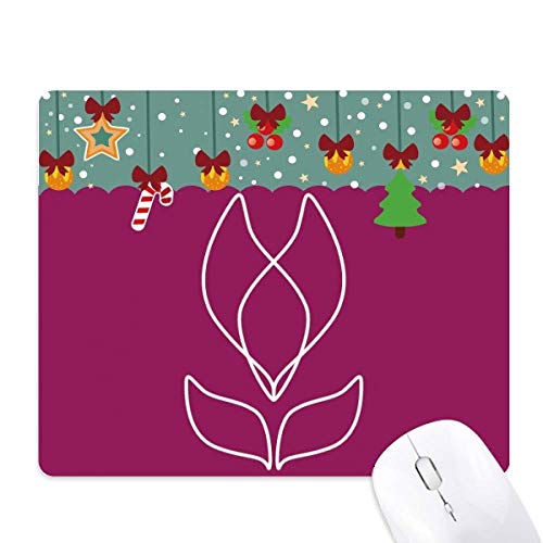 Tapis de souris en caoutchouc fleur de ligne anti-dérapant tapis de bureau Noël