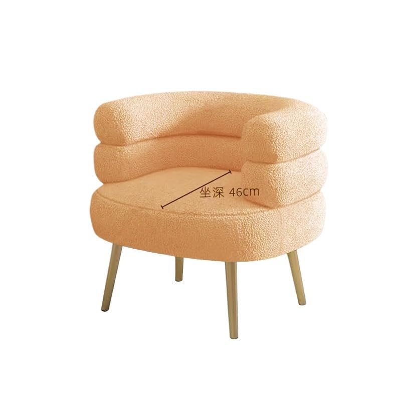 Fauteuil en peau de mouton artificielle – Chaise confortable jaune avec pieds de tanière pour se détendre et lire – Fourrure parfaite pour la décoration de la maison