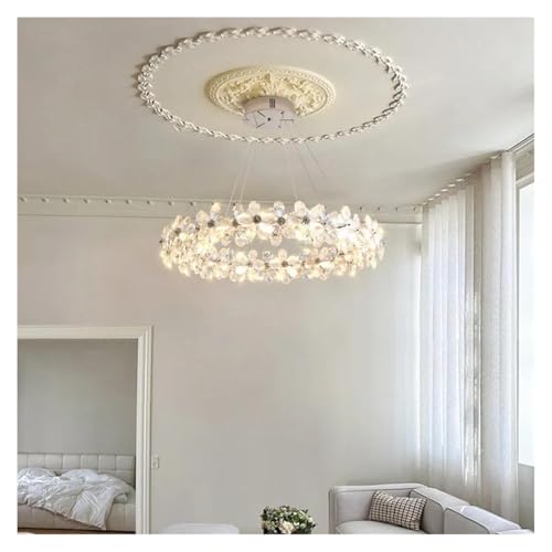 LYMSXAZOU French Style Crystal Chandelier Hanging Lamp, Elegant Luxury Lighting for Living Room Dining Bedroom