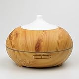 Aroma Diffuser, Humidifier & Lamp- Wooden design Round