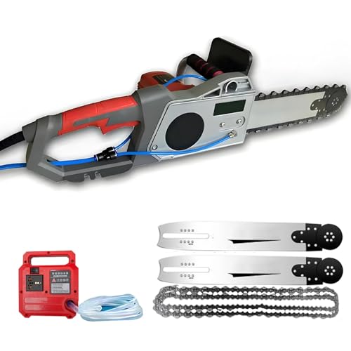 Elektrische Betonkettensäge für Beton-/Wandschneider,Elektrische Kettensäge,0–6000 U/min,mit Diamant-Doppelkette/intelligenter Wasserpumpe,für Granit,Porzellan,Stein,Renovierung alter Häuser 6500W480