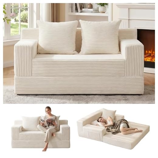 Eramant Convertible Sofa Bed with Pillows