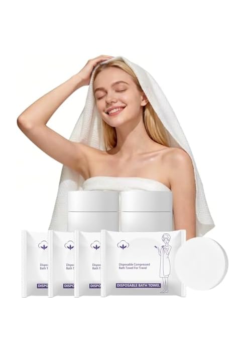 10 Pack Compressed Bath Towel Tablets Portable Disposable Travel Towels for Body Extra Large 55"x...