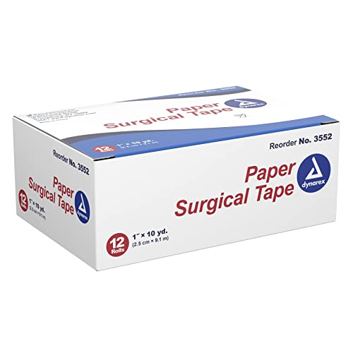 Dynarex Paper Surgical Tape, 1 Inch X 10 Yards, 12 Count