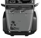 AnyStickerYouWant - Hawaiian Palm Tree Ocean View Theme Vinyl Decal Sticker, 22' Tall Waterproof Vinyl Hood Decal - Fits on & Compatible with Jeep Wrangler & Jeep Gladiator (Any Color You Want)