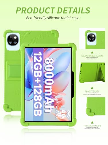 Étui silicone DOOGEE T10W 10 pouces avec support réglable vert - 4