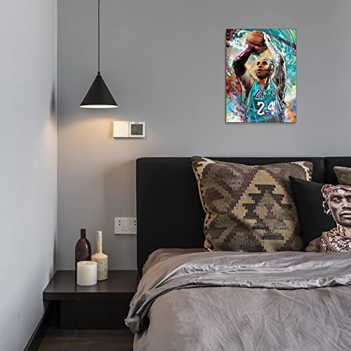 Kobe Bryant Poster Wall Art Teen Boy Room Decor Basketball Wall Decorations For Bedroom Office Living Room Modern Framed Canvas Paintings Artwork For Home Art Prints With Wood Fram Size 12X16 In #TOP1