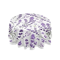 UIUPRO Eucalyptus Leaves 60 Inch Round Tablecloth,White Rose Flowers Circle Table