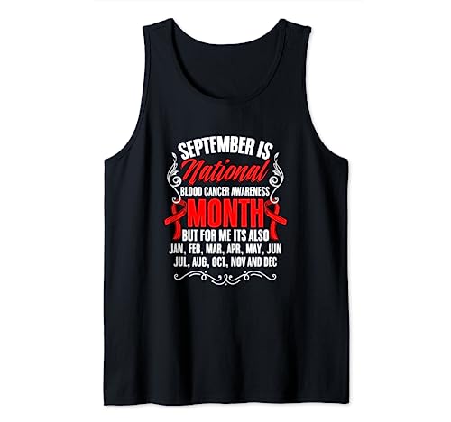 September Is Blood Cancer Ribbon Blood Cancer Awareness Tank Top
