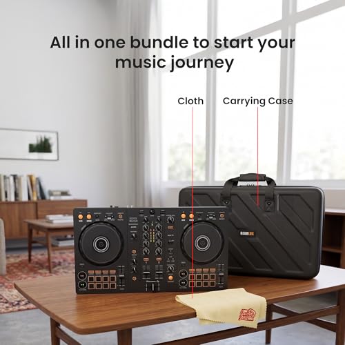 Image of Pioneer DJ DDJ-FLX4 2-Channel DJ Controller - Black Bundle with Carrying Case and Austin Bazaar Polishing Cloth