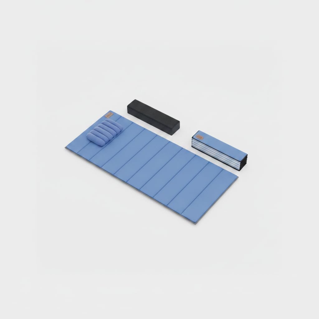 Portable Folding Sleeping Mat for Office Nap, Outdoor Rest, and Floor Sleeping - Single Person Design 90cm Wide, Light Grey, 1.5cm Thick-image-33