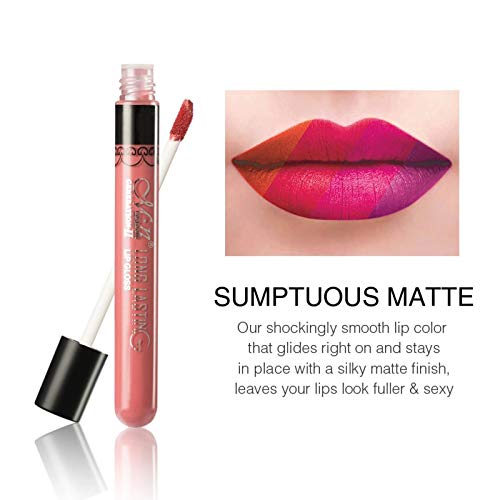 image for DAGEDA Liquid Lipstick Set,12Pcs Matte Velvety Liquid Lipstick Kit,Wa